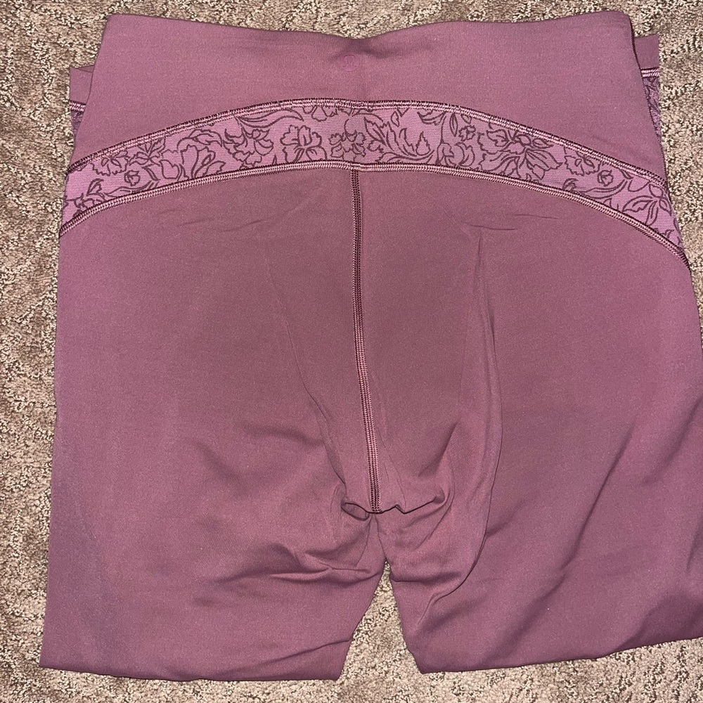 Lulu lemon leggings with lace floral print